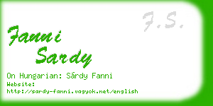 fanni sardy business card