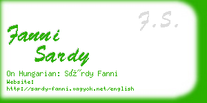 fanni sardy business card
